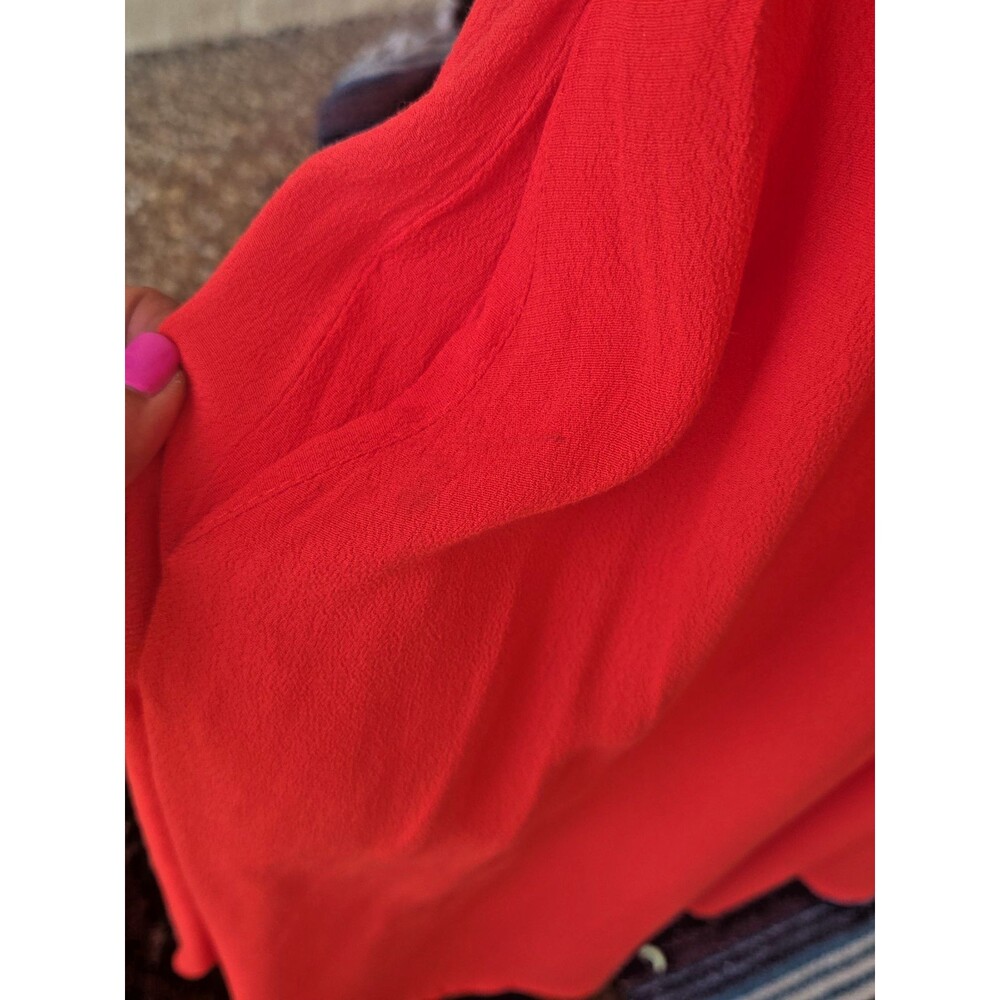 NEW Lulus Bold New Look Red Tie Back Midi Skater Dress MED Pockets Lined Empire - Picture 13 of 13
